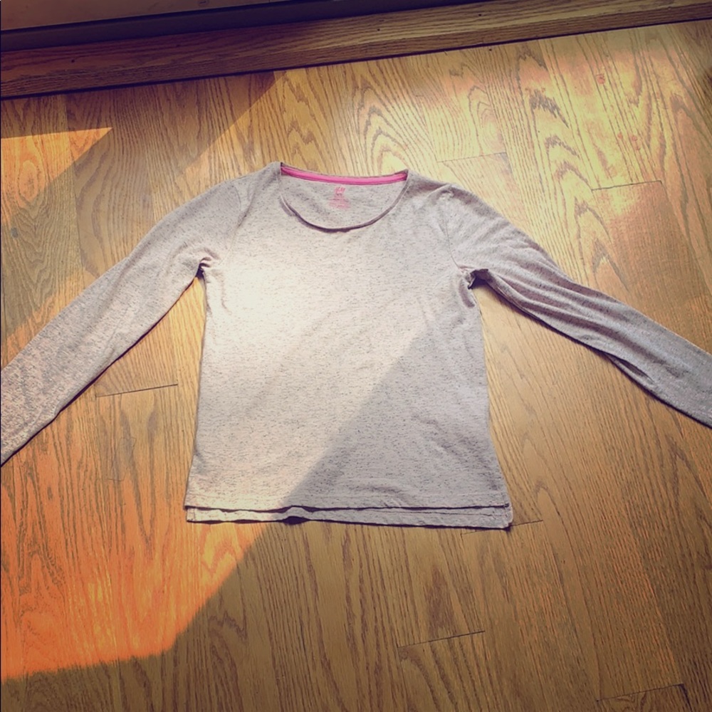 Pink and fry speckled long sleeve shirt